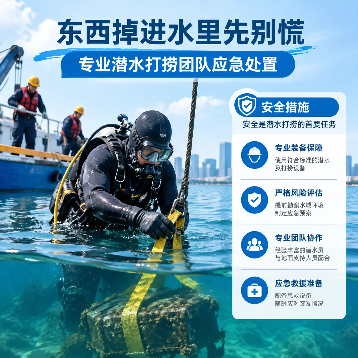义马东西掉进水里先别慌,专业潜水打捞团队应急处置